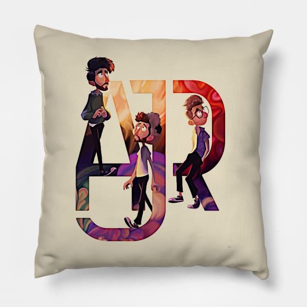 Ajr Cartoons Throw Pillow Official Ajr Band Store