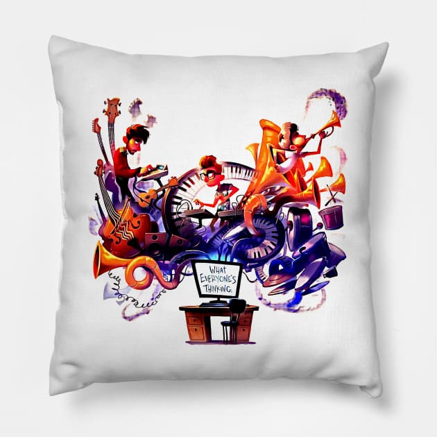 Ajr Cartoons Throw Pillow Official Ajr Band Store