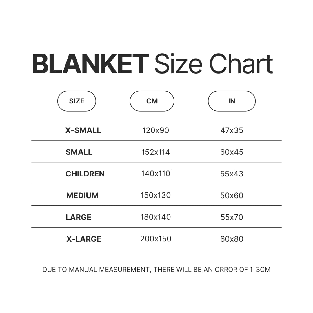 Blanket Size Chart - Ajr Band Store