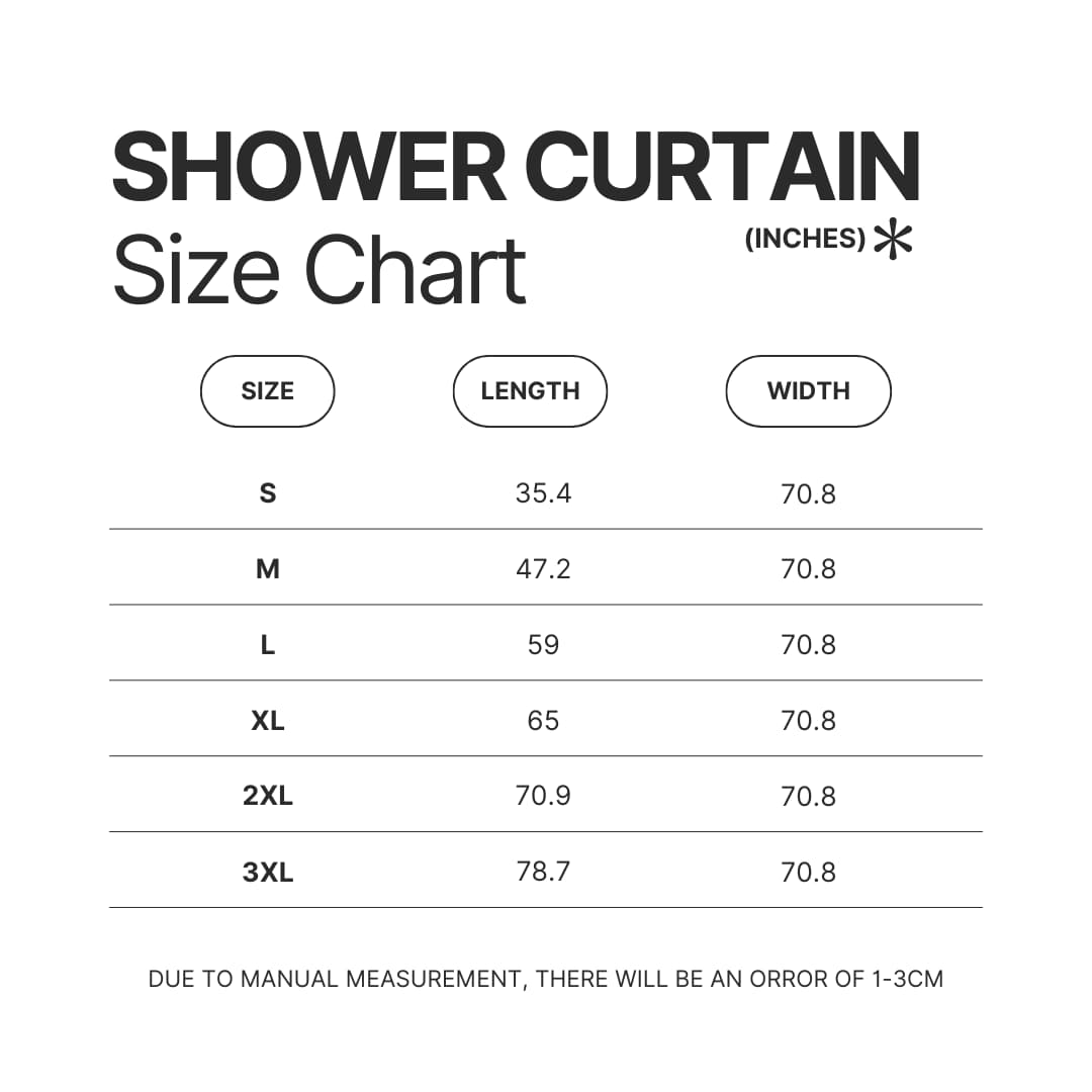 Shower Curtain Size Chart - Ajr Band Store