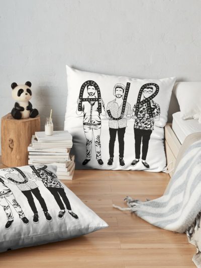 Ajr Band Black Outline Throw Pillow Official Ajr Band Store