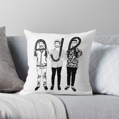 Ajr Band Black Outline Throw Pillow Official Ajr Band Store